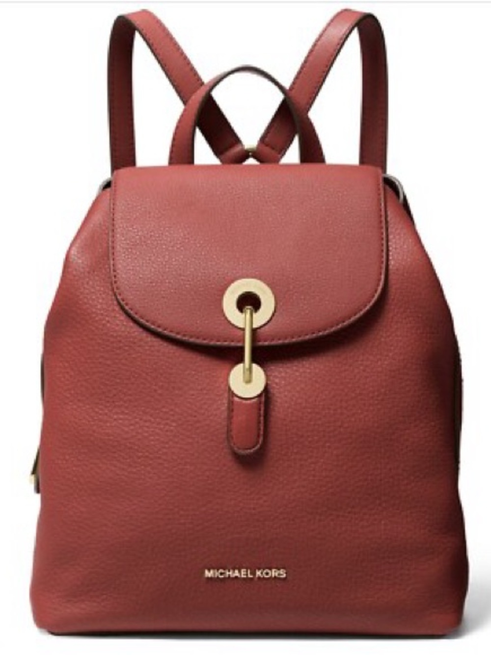 NWT MICHAEL KORS medium Raven backpack in Terracotta color with gold accents